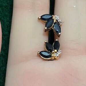 Dark Green Teal Sterling Silver Earrings